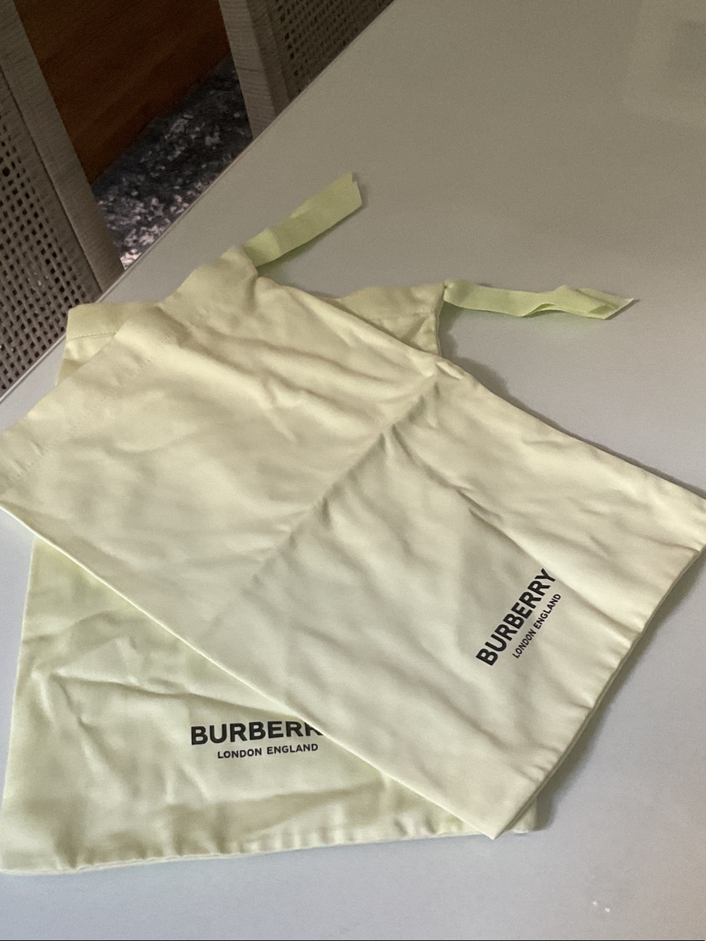Burberry Pale Yellow Dust Bag Set of 2